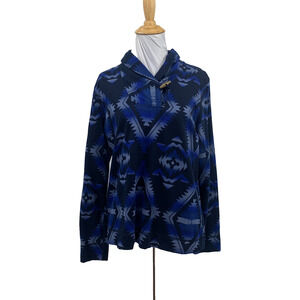 Chaps Denim Shirt Women PXL Petite Southwestern Aztec Toggle Shawl Neck Pullover